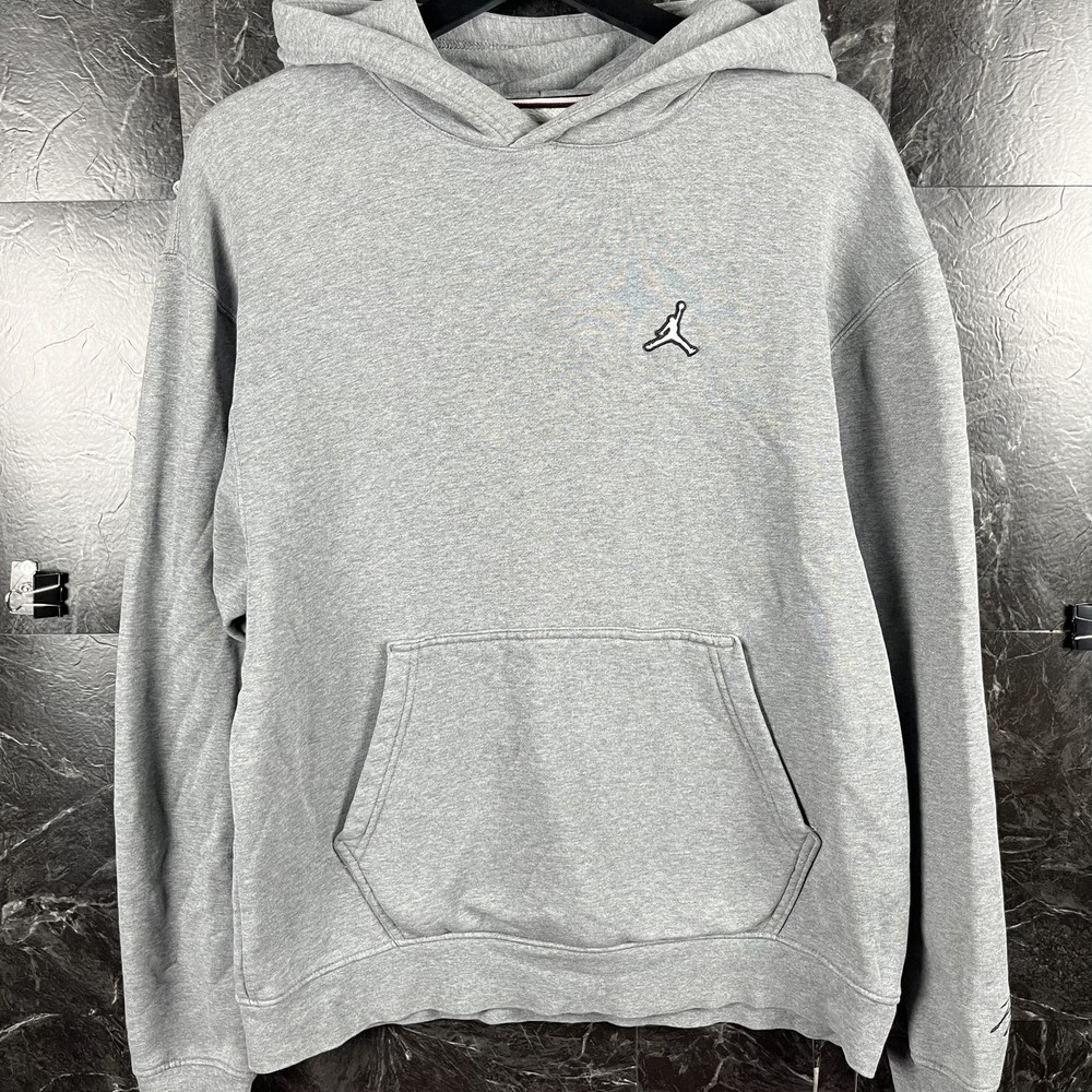 Jordan Men's Grey Fleece Hoodie Medium